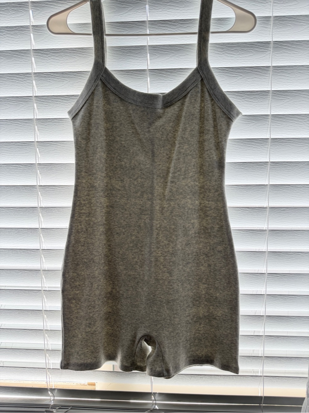 Rumored Heather Gray Knit Romper Bodysuit